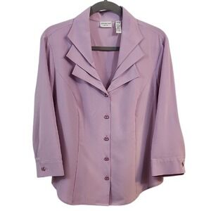 Covington Lavender Button Down Blouse Womens L/G Career Work Office